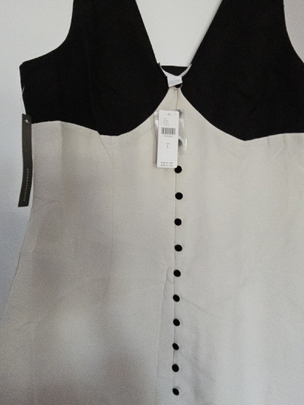 Anthropologie MARE Sleeveless Black & Cream Button-Front Maxi Dress size Large - Picture 6 of 10